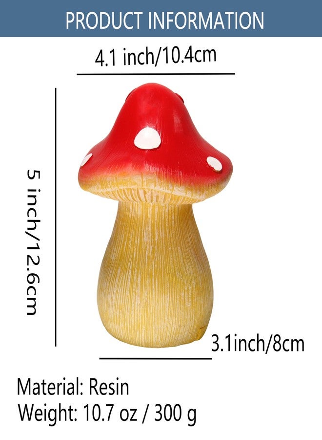 ANINIUCN Mushroom Key Hider – Weatherproof Outdoor Hidden Key Box, Resin Garden Statue with Secret Compartment for Spare Keys, Yard Patio Lawn Planter Decor, Discreet Hidden Storage - Image 2