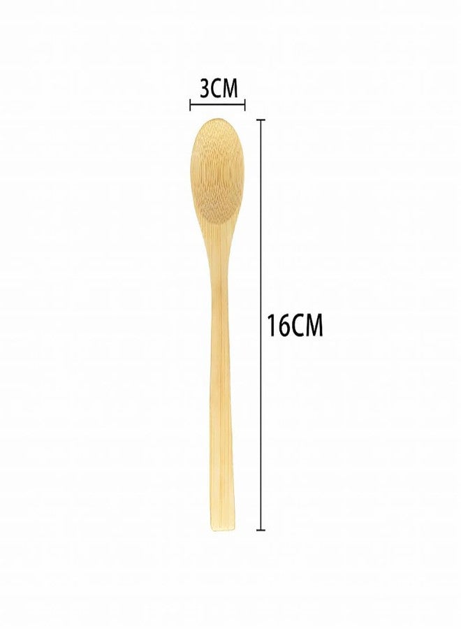 ccHuDE 10 Pcs Bamboo Soup Spoons Reusable Eating Spoons Deep Mouth Spoons Long Handle Teaspoons Tea Coffee Spoons Honey Spoons - Image 3