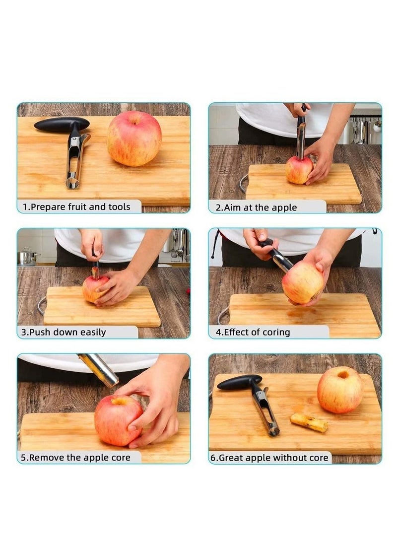 SYOSI - Premium Apple Corer - Easy to Use and Durable Apple Corer Remover for Pears, Bell Peppers, Fuji, Honeycrisp, Gala and Pink Lady Apples - Stainless Steel Best Kitchen Gadgets Cupcake Corer - Image 1