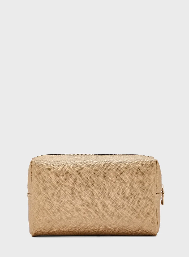 Love Moschino Logo Printed Cosmetic Bag