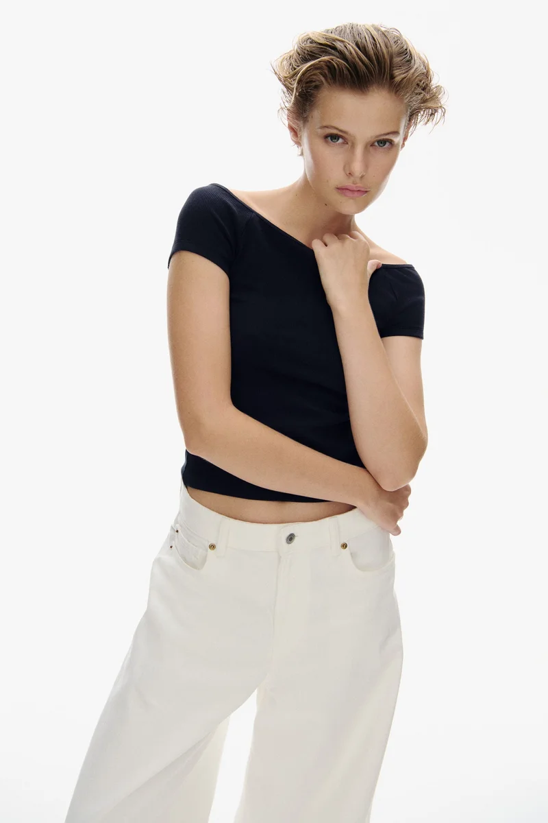 H&M Ribbed off-the-shoulder top
