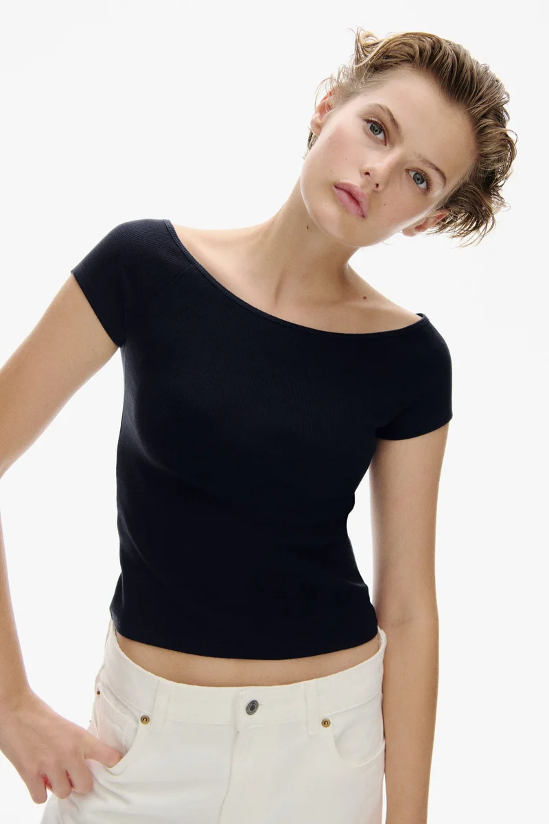 H&M Ribbed off-the-shoulder top