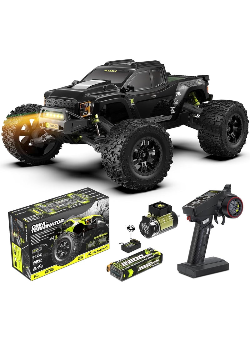 DEERC RC Car, 1:10 Scale Brushless Remote Control Truck, 50 mph Off-Road Monster Vehicle, 4WD All-Terrain, Waterproof - Image 1