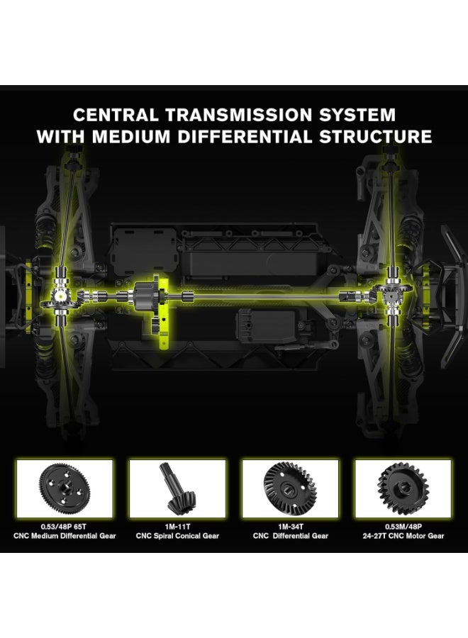 DEERC RC Car, 1:10 Scale Brushless Remote Control Truck, 50 mph Off-Road Monster Vehicle, 4WD All-Terrain, Waterproof - Image 5