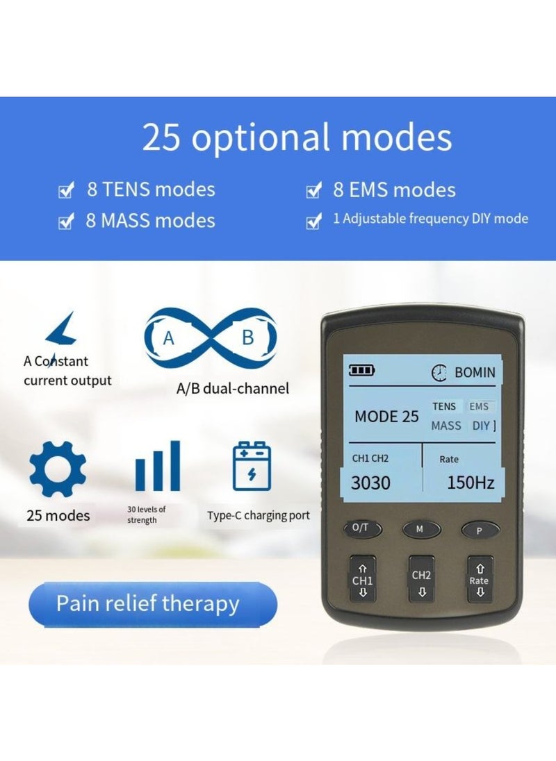 TENS Low-frequency Pulse Dual Channel EMS Meridian Therapy Device Shoulder and Cervical Spine Massager