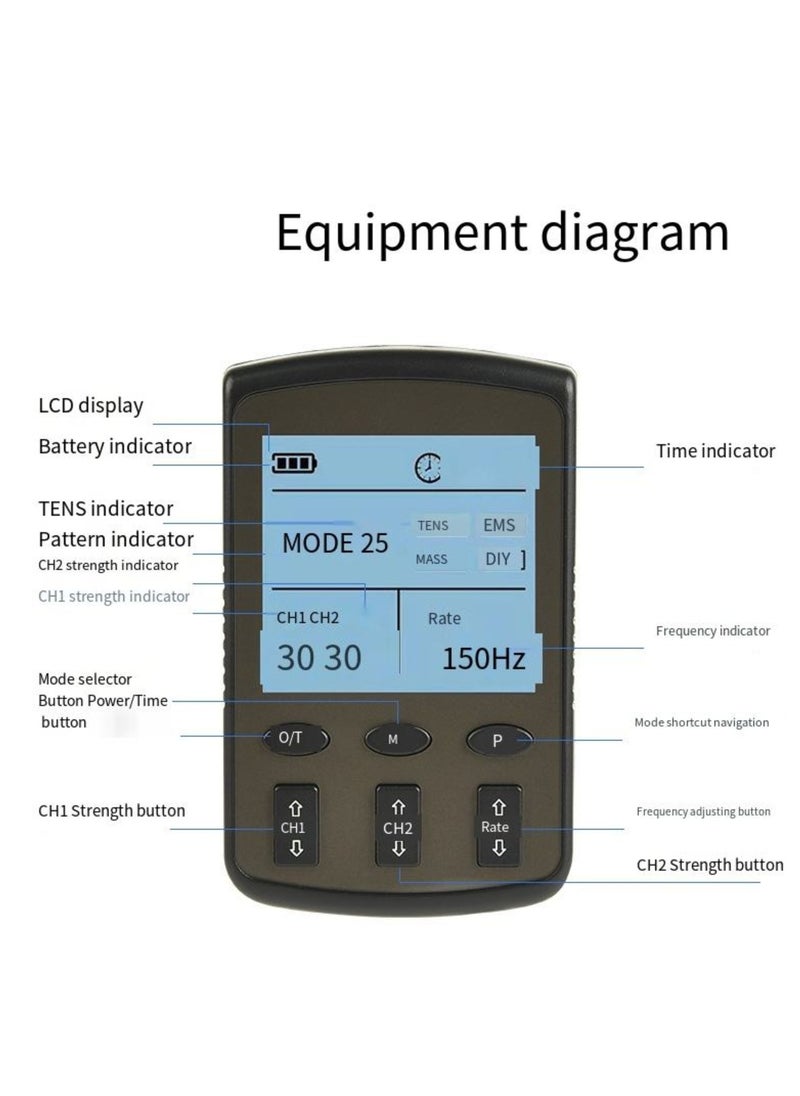 TENS Low-frequency Pulse Dual Channel EMS Meridian Therapy Device Shoulder and Cervical Spine Massager