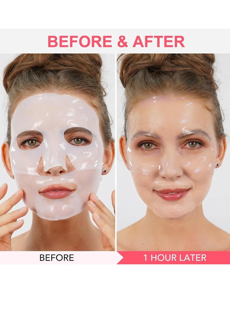 Bio Collagen Deep Hydration Mask Nourishing Smooth Real Deep Mask Reduce Wrinkles Facial Pores and Fine Lines Reduce Skin Dryness Deep Hydration Bio Collagen Face Mask 4Pcs