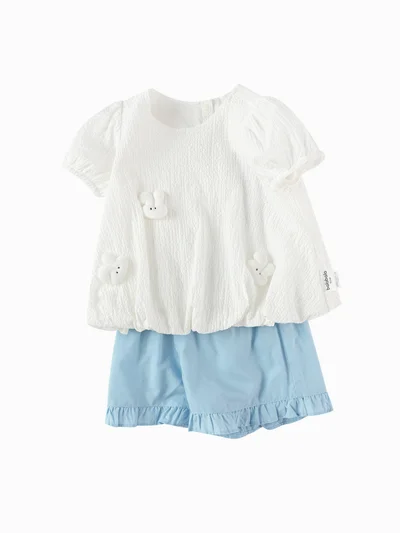 Balabala Baby Girl Woven short sleeve suit