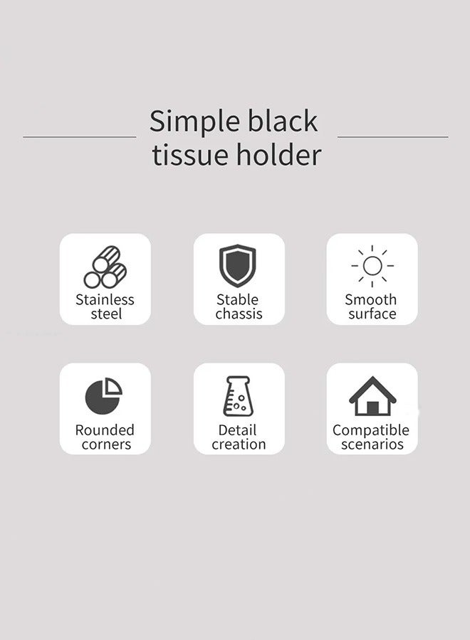 هومستر حامل ورق المرحاض مع رف الهاتف، ديكور الحمام، مناديل ورقية، تخزين قائم بذاته لأرضية موزع المرحاض(أسود) - Image 3