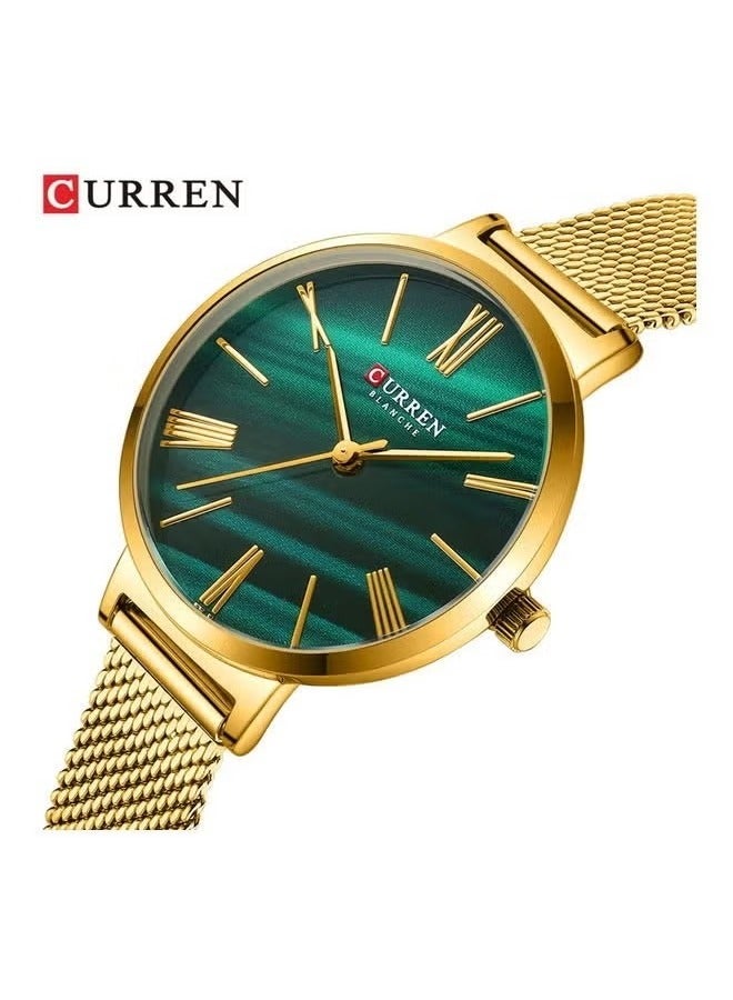 كارين ساعة نسائية أنيقة مقاومة للماء بسوار شبكي من الفولاذ المقاوم للصدأ وساعة كوارتز - Image 1