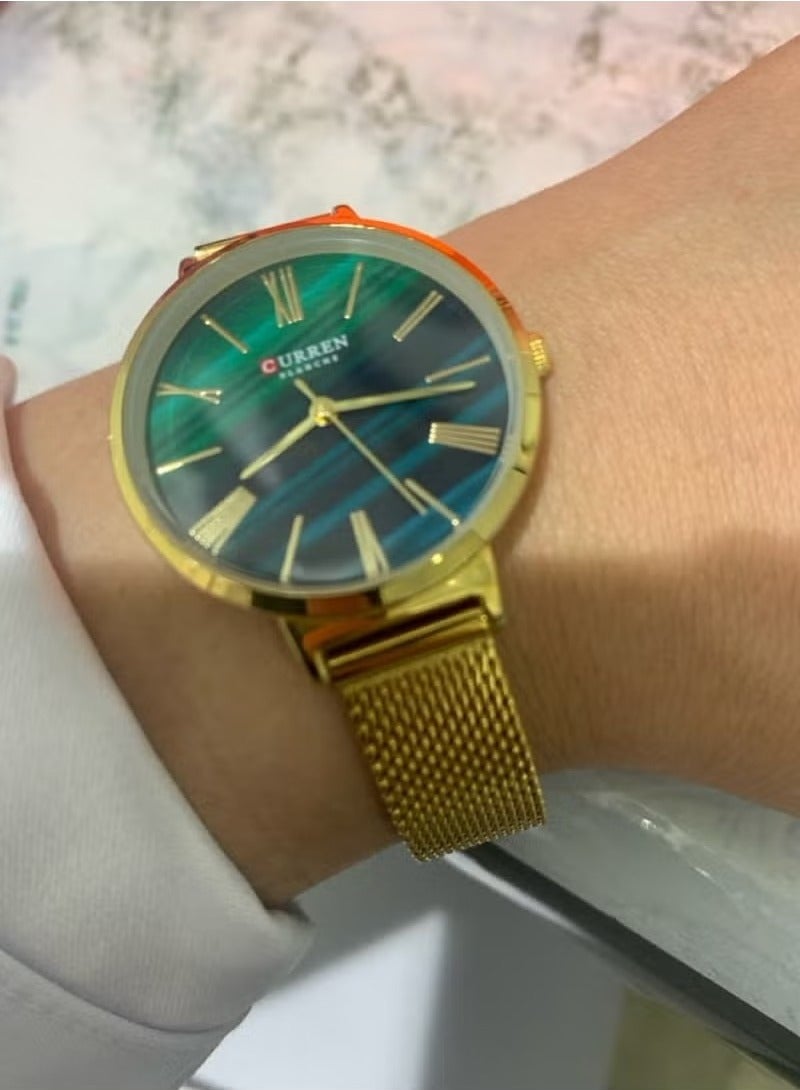 كارين ساعة نسائية أنيقة مقاومة للماء بسوار شبكي من الفولاذ المقاوم للصدأ وساعة كوارتز - Image 3