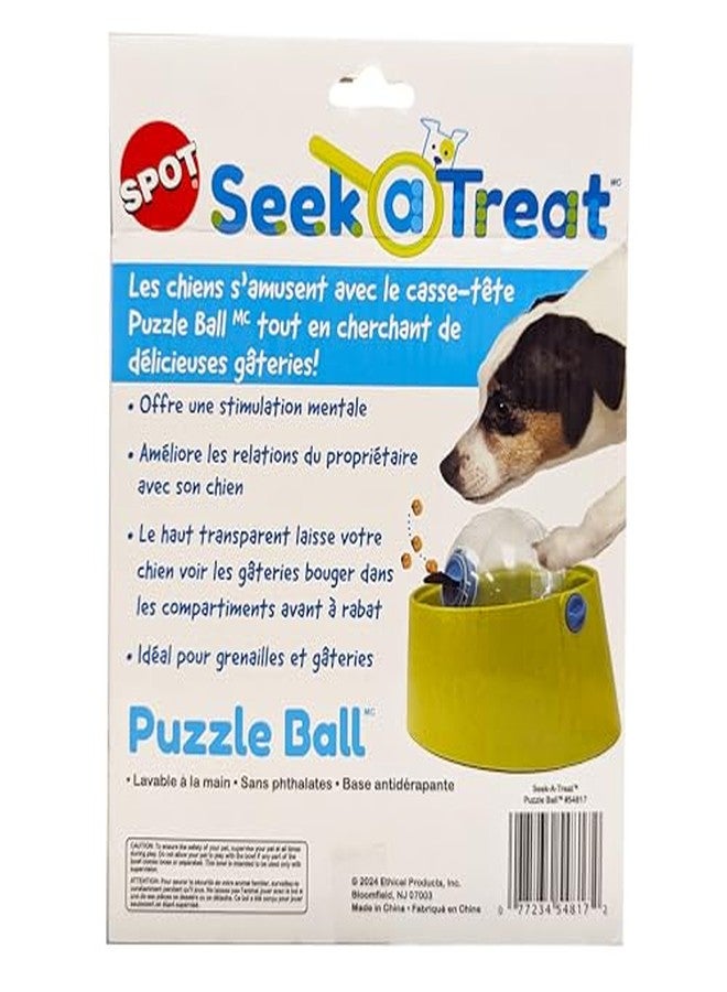 سبوت كرة الألغاز SPOT Seek-A-Treat - لعبة ألغاز لتوزيع المكافآت للكلاب، توفر تحفيزًا ذهنيًا وتمنع الملل، كرة ألغاز تفاعلية بطيئة التغذية تتحدى الكلب للعثور على المكافآت، قاعدة مانعة للانزلاق - Image 4