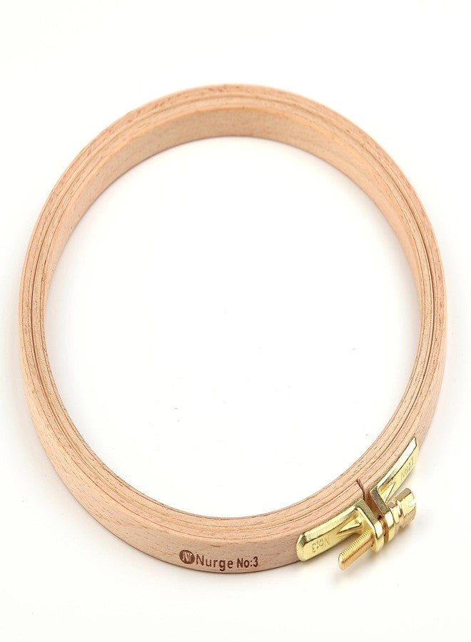 Nurge Premium Beech Wood Gold Clasp Embroidery Hoop 8mm (160mm = 6.29" ~ Approx 6") - Image 1