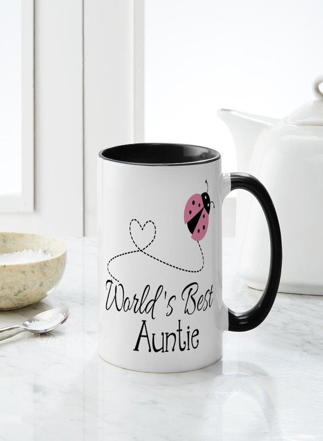 cafe press CafePress World's Best Auntie Ladybug Mug 11 oz (325 ml) Ceramic Coffee Mug - Image 4