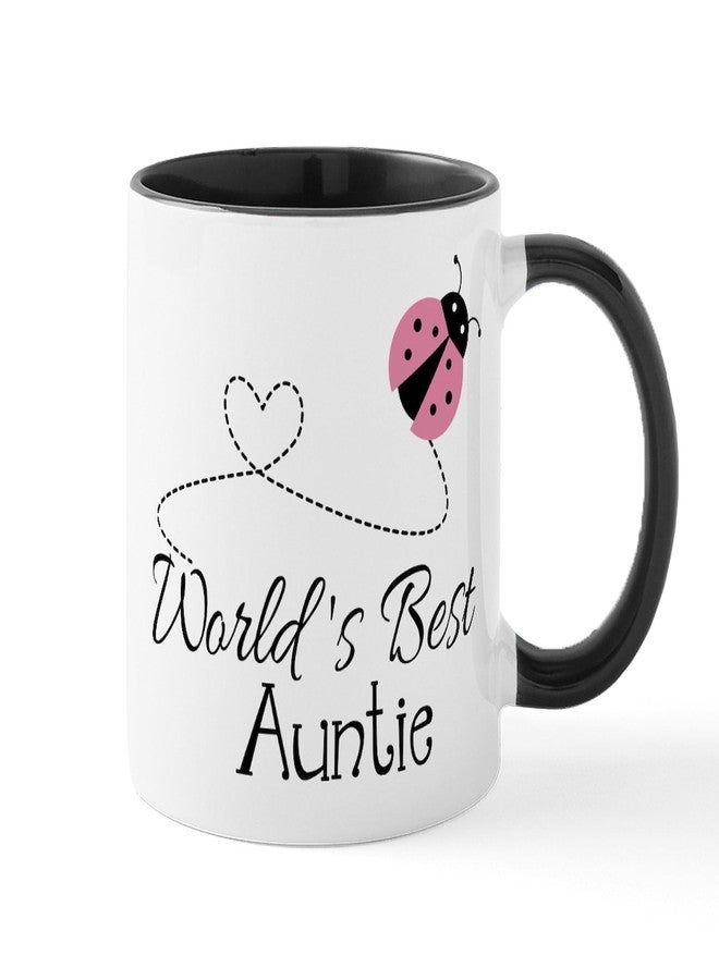 cafe press CafePress World's Best Auntie Ladybug Mug 11 oz (325 ml) Ceramic Coffee Mug - Image 1