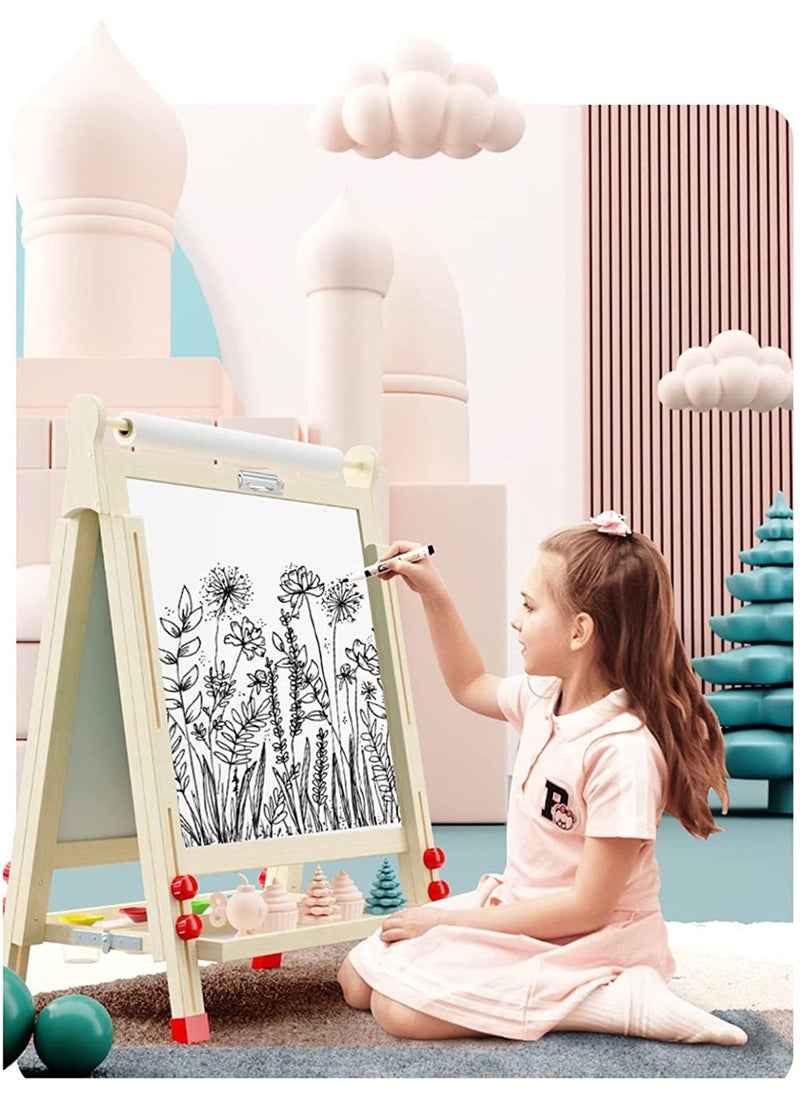 LIMOS - Adjustable Double Sided Drawing Board with Paper Roll, Whiteboard & Chalkboard(F22-150CM) - Image 1