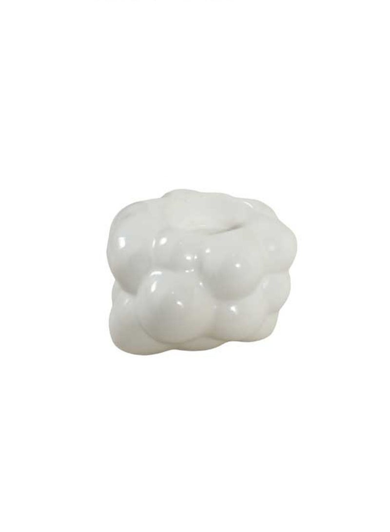 Short White Candlestick, Creative Ceramic Candlestick, Suitable For All Kinds Of Candles, Suitable For Family Dining Table Home Decoration  - Image 1