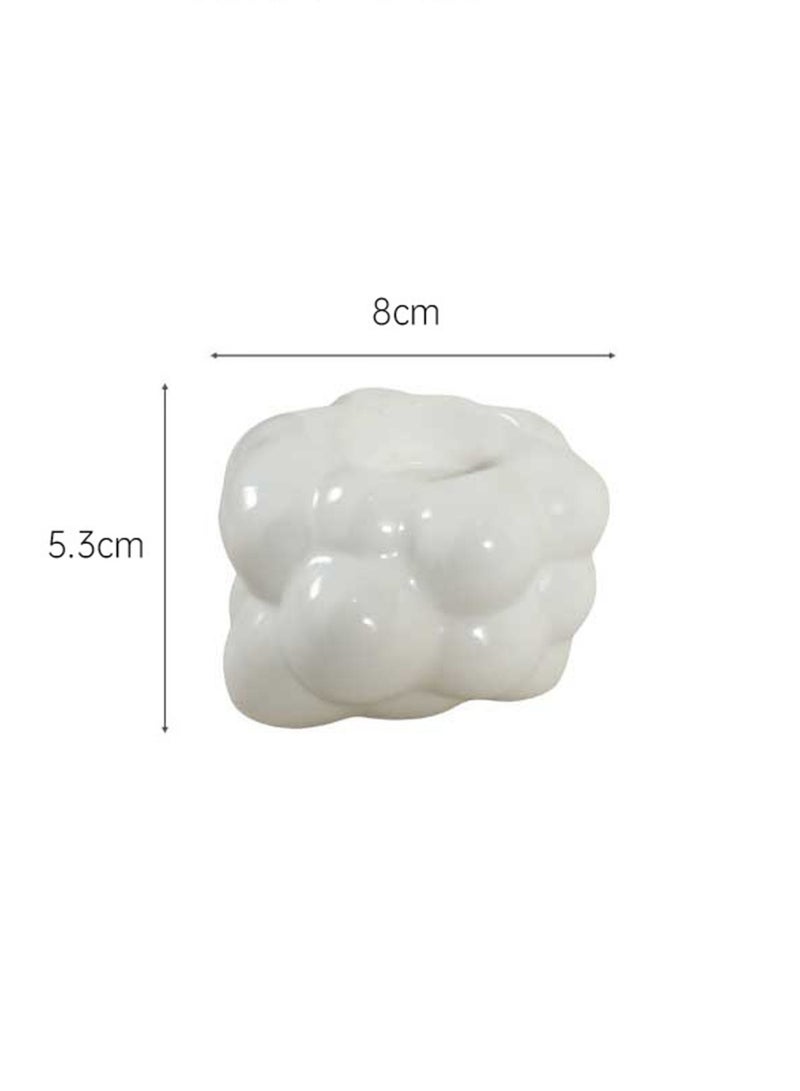 Short White Candlestick, Creative Ceramic Candlestick, Suitable For All Kinds Of Candles, Suitable For Family Dining Table Home Decoration  - Image 2