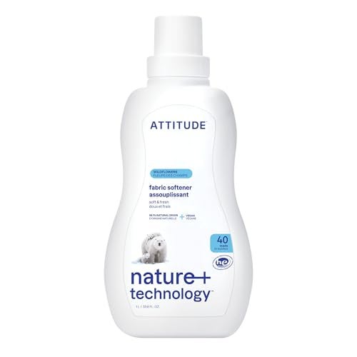 ATTITUDE Liquid Fabric Softener, Plant-Based & Vegan, HE Compatible, Naturally Derived, Wildflowers Scent, 40 Loads, 33.8 Fl Oz - Image 1