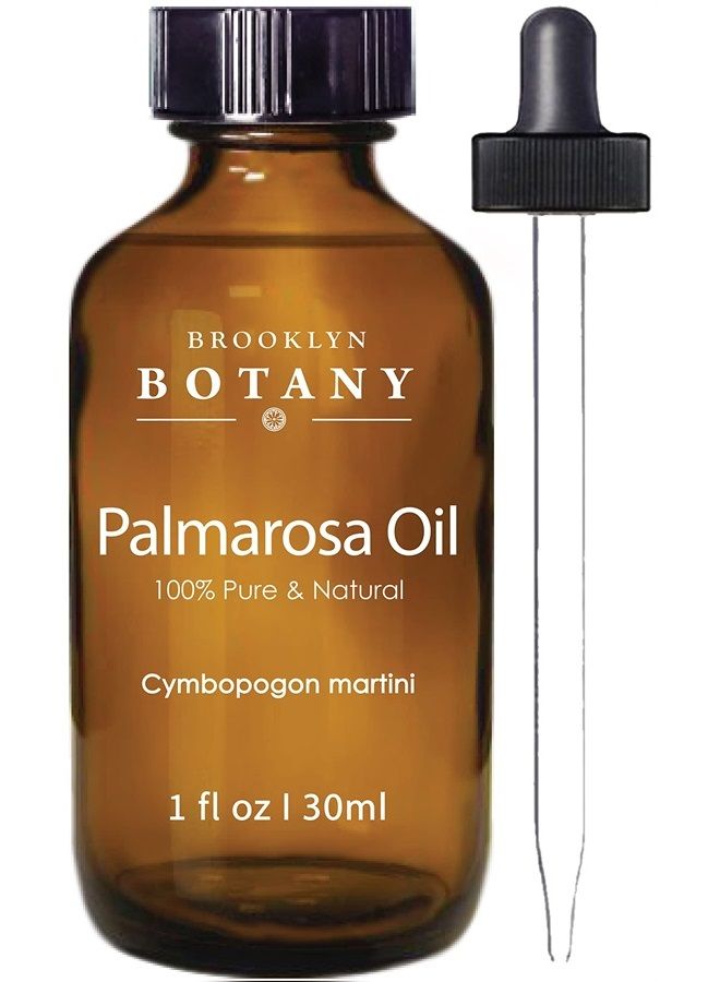 Brooklyn Botany Palmarosa Essential Oil – 100% Pure and Natural – Therapeutic Grade Essential Oil with Dropper - Palmorosa Oil for Aromatherapy and Diffuser - 1 Fl. OZ  - Image 1