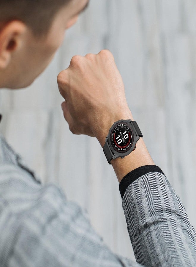 ISABAKE 26mm Strong Bands Compatible for Garmin Fenix 8 51mm/Fenix 7X / Fenix 6X / Fenix 5X/Enduro 2, Quick Fit Silicone Wrist Strap for Fenix 8/7/6/5/Forerunner 935/945/Epix Gen 2 - Image 3