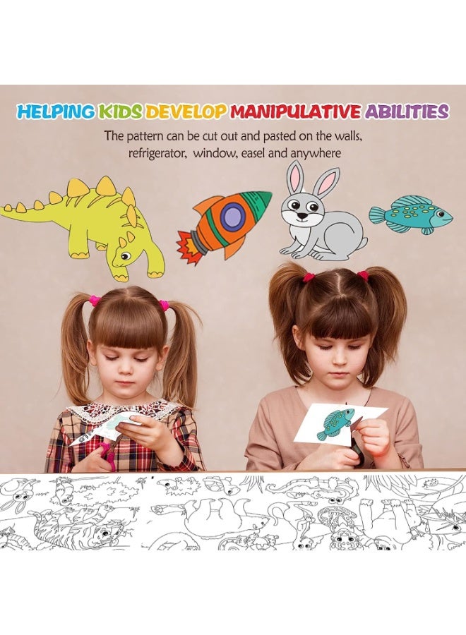 HALAMODO Lovely Princess Kids Drawing Roll , Super Long Coloring Paper Roll Stick On Wall Kindergarten , Children Fill Color Painting DIY Art Educational Toy , For Children's Graffiti Painting Interest Cultivation , 300*38 cm - Image 3