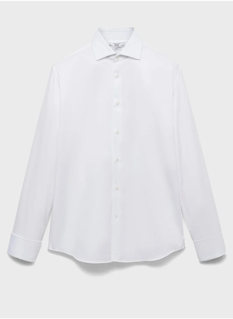 Mango Man Essential Slim Fit Cufflink Shirt