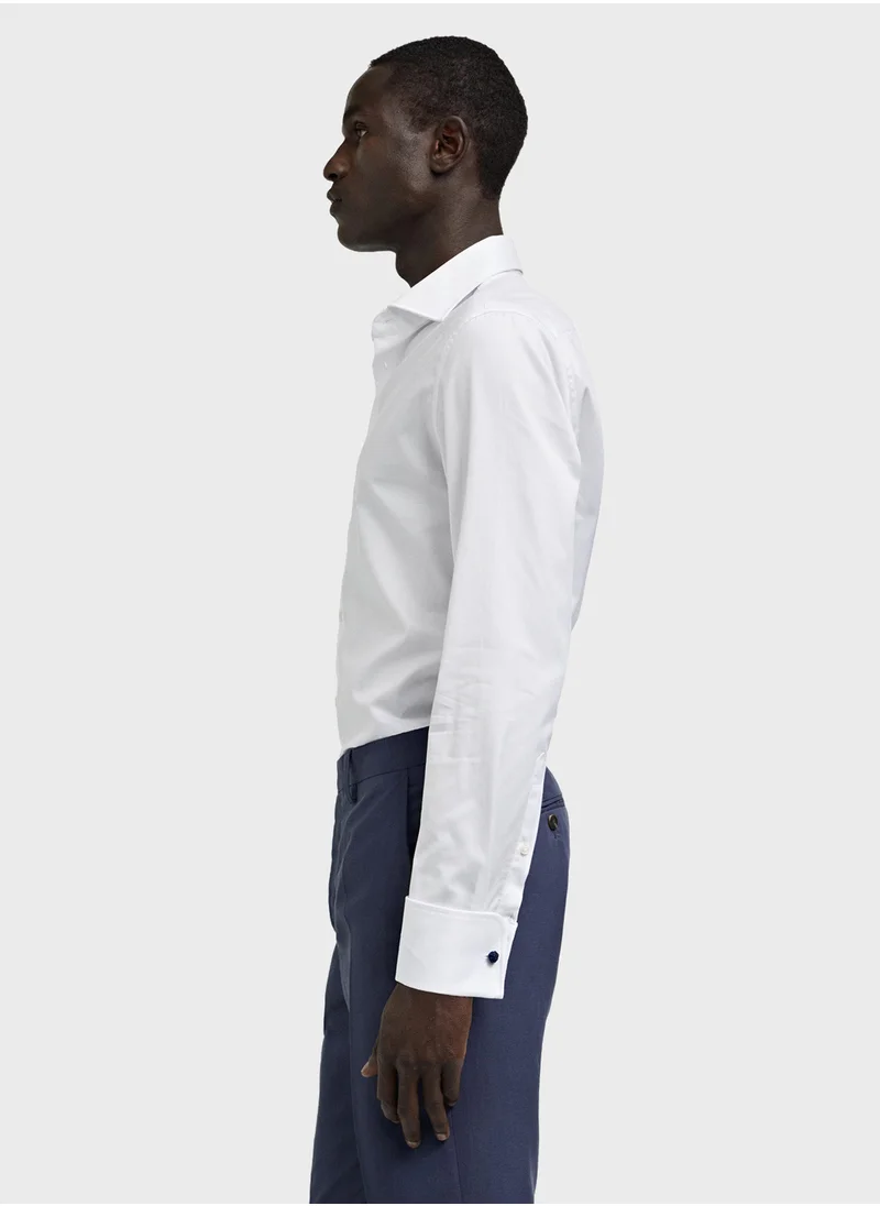 Mango Man Essential Slim Fit Cufflink Shirt