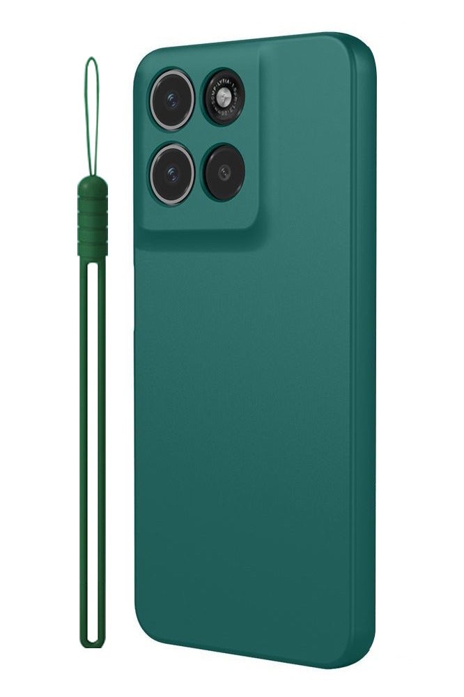 ICARLUS Phone Case for Motorola Edge 60 Fusion Case Silicone with Soft Microfiber Lining Slim Cover Green