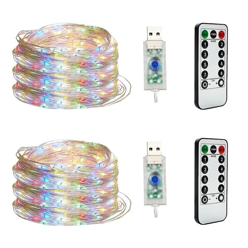 HUMAIZAR Christmas Tree Decoration Lights USB Led String Light Fairy Garlands Wedding Festivals Ramadan Holiday Decor Lamps 10 M 100 Led with Remote Control Multi Color - Image 2