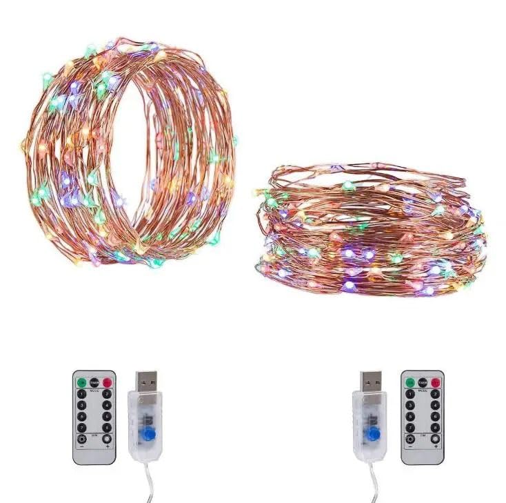 HUMAIZAR Christmas Tree Decoration Lights USB Led String Light Fairy Garlands Wedding Festivals Ramadan Holiday Decor Lamps 10 M 100 Led with Remote Control Multi Color - Image 3
