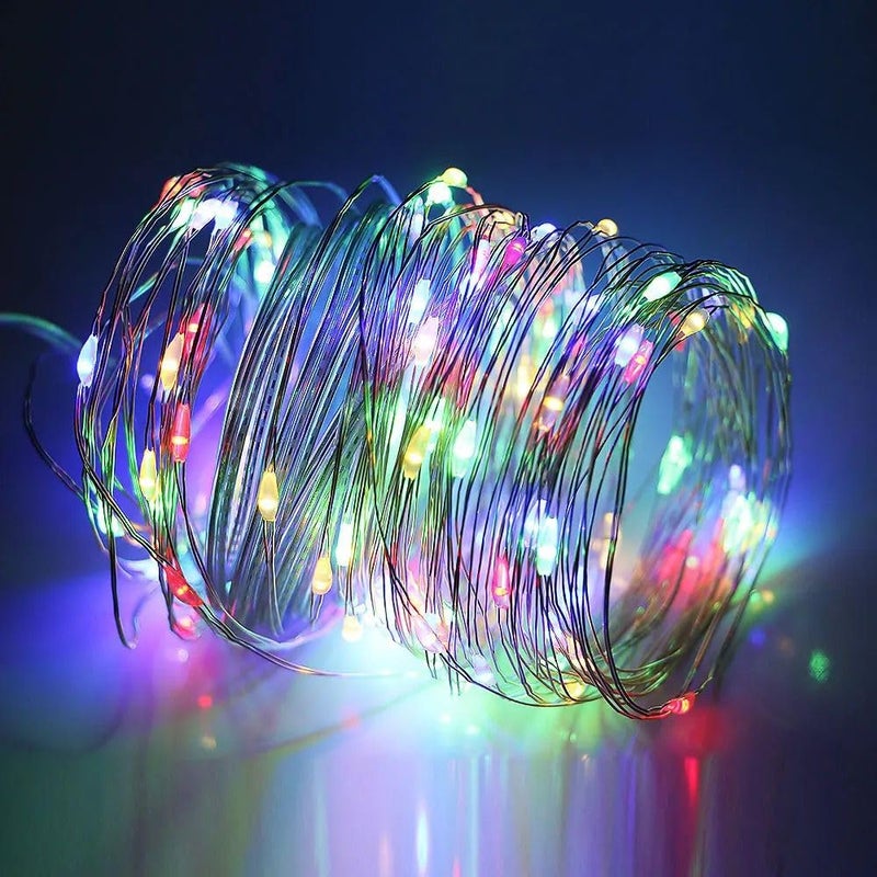 HUMAIZAR Christmas Tree Decoration Lights USB Led String Light Fairy Garlands Wedding Festivals Ramadan Holiday Decor Lamps 10 M 100 Led with Remote Control Multi Color - Image 1