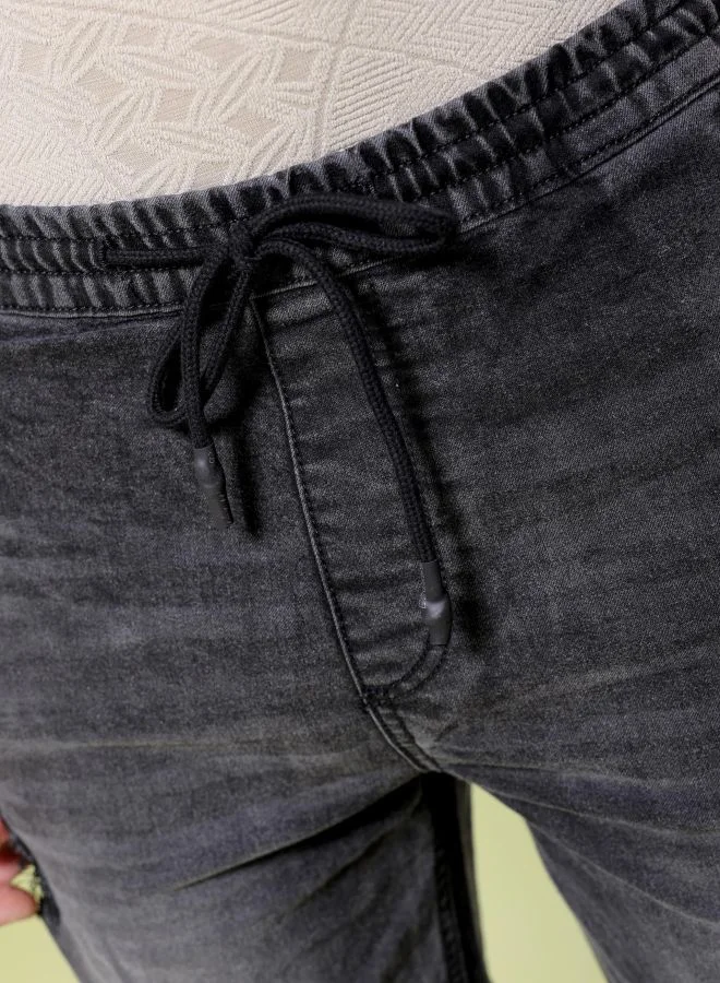 The Indian Garage Co Men Slim Fit Solid Mid-Rise Denim Shorts