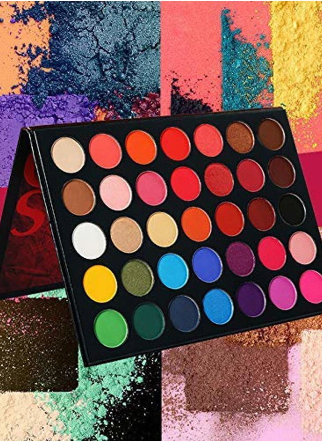 Bestland - 35 Color Studio Eyeshadow Palette for Halloween Makeup, Pop Makeup Inner Artist Matte Shimmer Luminous Velvet Texture Pressed Colors Powder Creamy Eye Shadow Blendable Natural Makeup Palette - Image 1