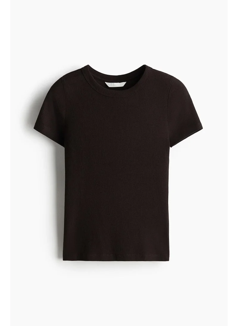 اتش اند ام Ribbed modal-blend T-shirt