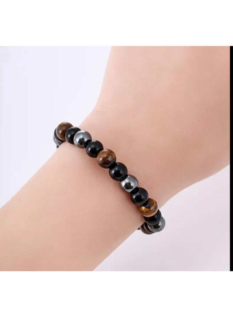KRONFOL Triple Protection Bracelet  - Hematite, Tiger's Eye Stone and Obsidian Bracelets - Image 3
