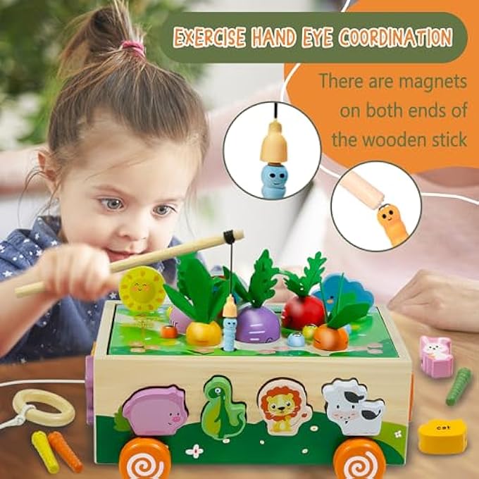 WOODEN SHAPE SORTER TOYS FOR 1 YEAR OLD, MONTESSORI TOYS 9 IN 1 FOR 1 2 3 YEAR OLD BOYS GIRLS, TODDLER TOYS LEARNING EDUCATIONAL SENSORY TOYS FOR 1ST BIRTHDAY GIFTS FOR BABY BOYS GIRLS - Image 5