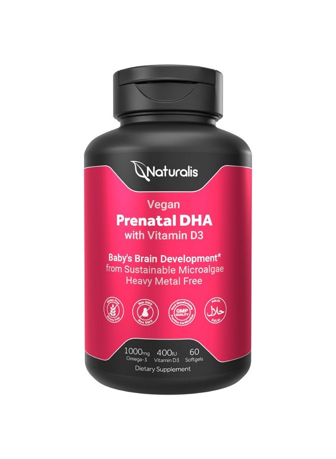 Naturalis Naturalis Vegan Prenatal with Full Specrum Omega-3 | Algae DHA, EPA, DPA, Vitamin D3 & Active Folate L 5-MTHF | Vegan Society Certified, Sustainably Sourced, Non-GMO & Soy Free | 60 Veggie Softgels - Image 1