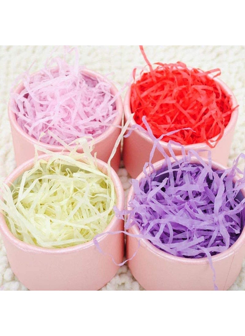 Generic Uniqon Pack of 400 Gram Multicolor Grass Shredded Tissue Paper Easter Basket Hamper Filling Gift Packagingwrapping Basket Filling for Occasional Decoration Filling Needs  - Image 1
