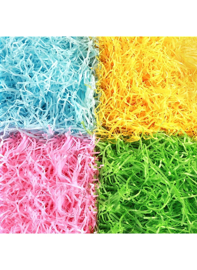 Generic Uniqon Pack of 400 Gram Multicolor Grass Shredded Tissue Paper Easter Basket Hamper Filling Gift Packagingwrapping Basket Filling for Occasional Decoration Filling Needs  - Image 2