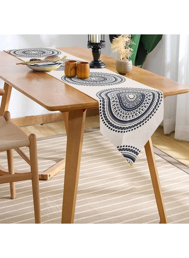 Urban Space 100% Cotton Dining Table Runner, Printed Anti Skid Runner for Dining Table, Center Table Runner, Table Runners Suitable for 4 Seater & 6 Seater Table (Size - 13" x 76", Trellis Black) - Image 1