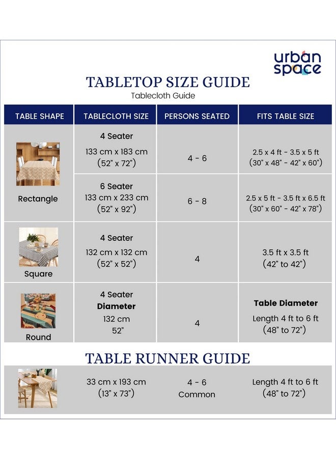 Urban Space 100% Cotton Dining Table Runner, Printed Anti Skid Runner for Dining Table, Center Table Runner, Table Runners Suitable for 4 Seater & 6 Seater Table (Size - 13" x 76", Trellis Black) - Image 4