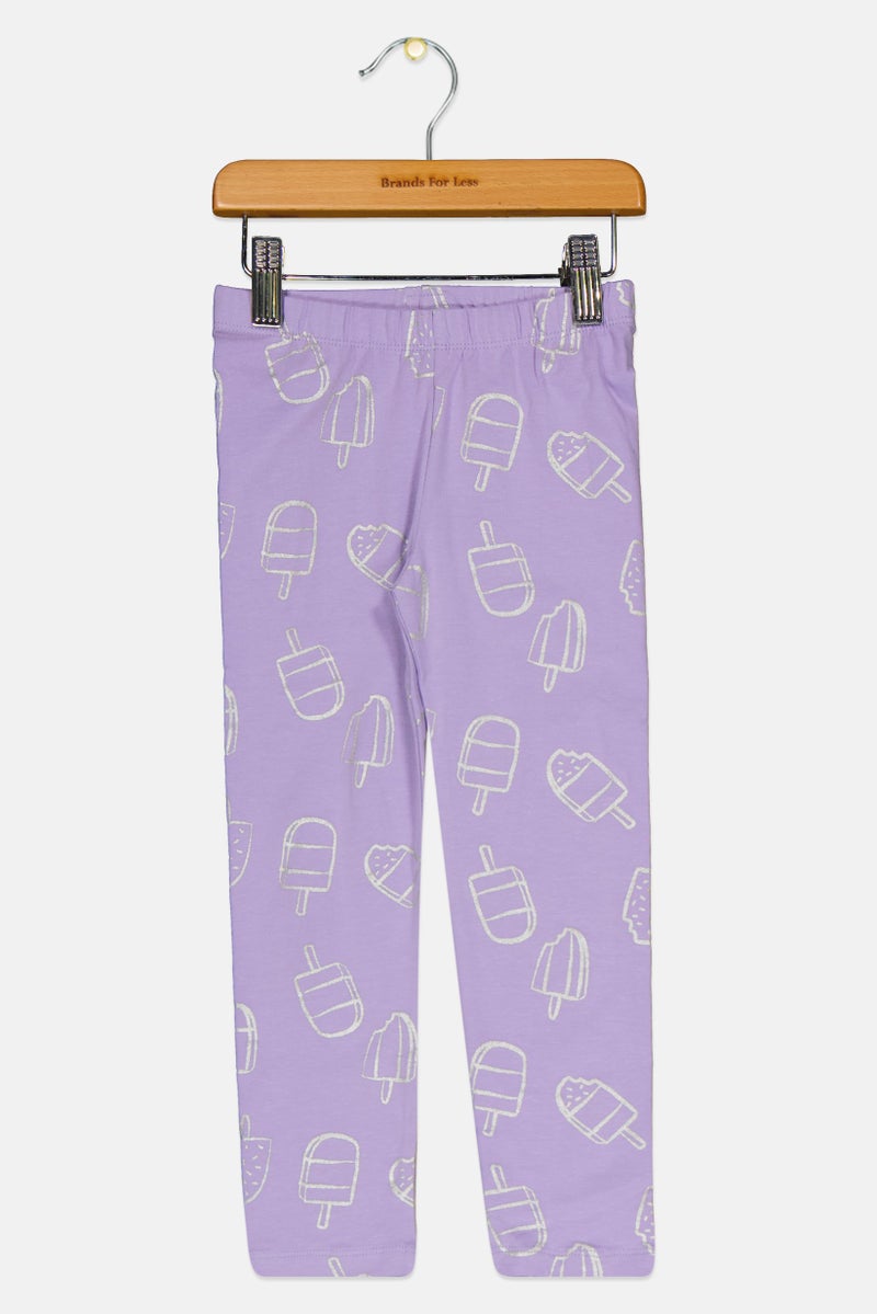 GAP Toddlers Girl All Over Print Pull On Leggings, Purple - Image 1