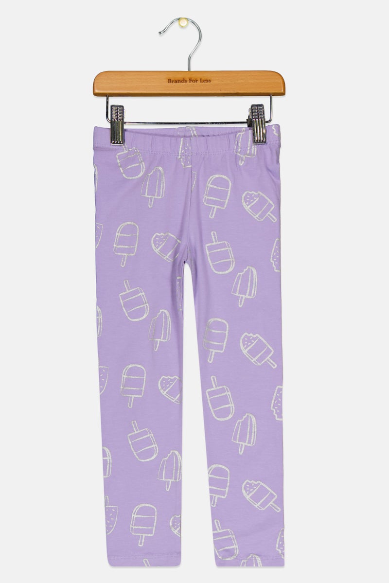 GAP Toddlers Girl All Over Print Pull On Leggings, Purple - Image 2