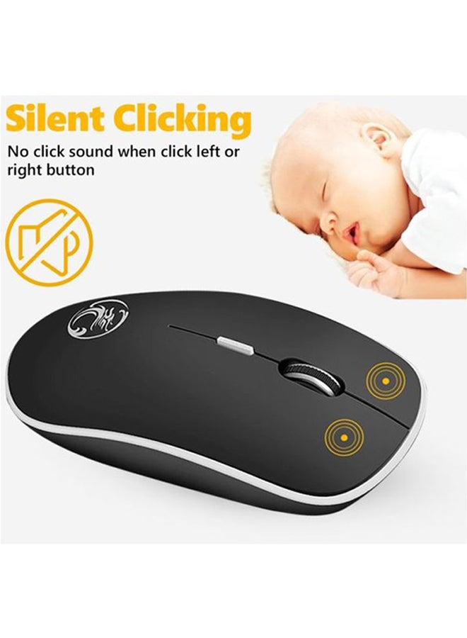 Silent Wireless Optical Mouse Black/White - Image 3