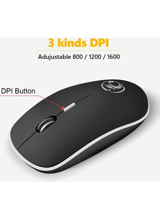 Silent Wireless Optical Mouse Black/White - Image 4