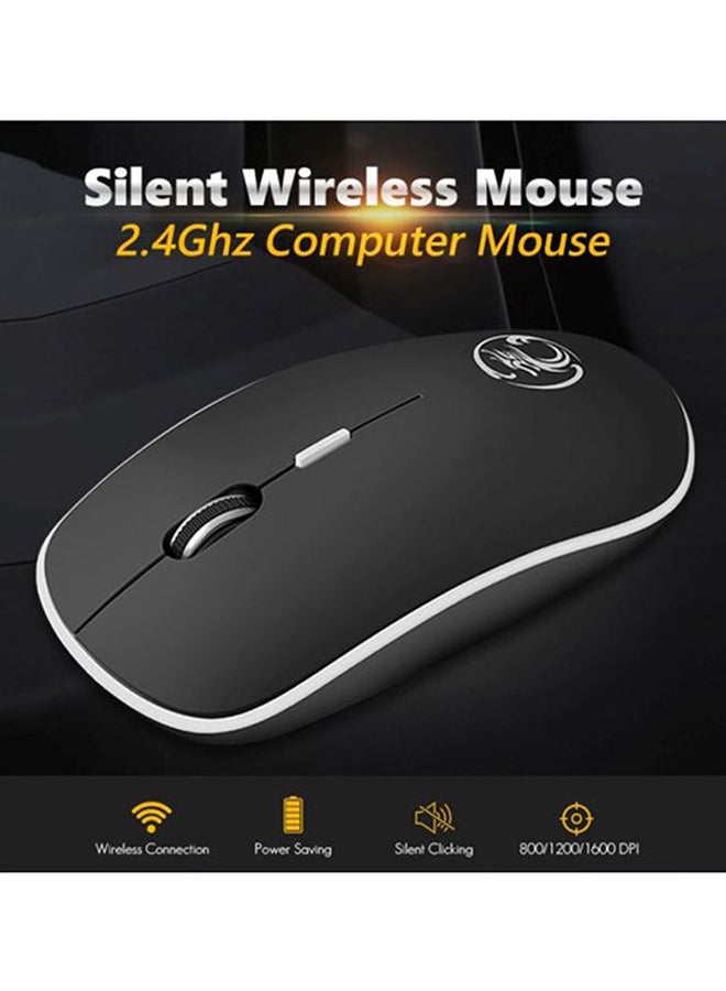Silent Wireless Optical Mouse Black/White - Image 5