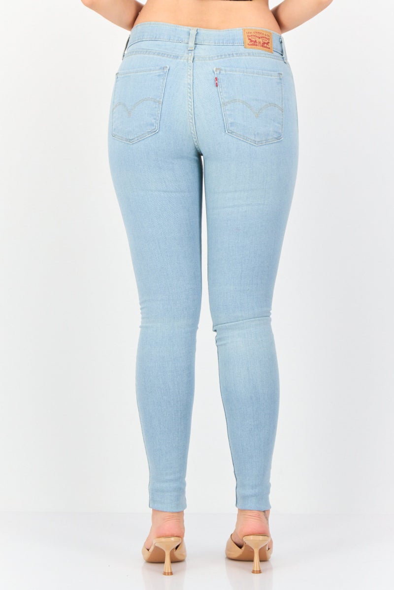 Levi's جينز نسائي ضيق جداً بخصر عالي ومغسول، أزرق - Image 4