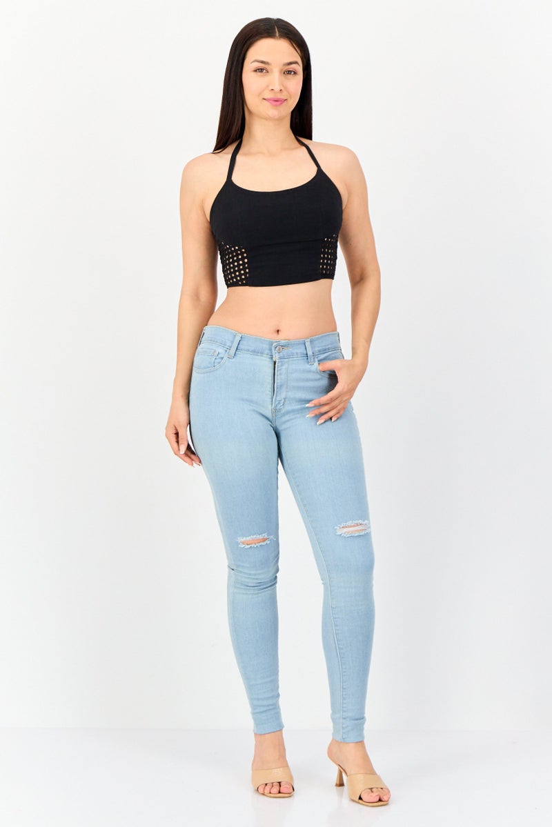 Levi's جينز نسائي ضيق جداً بخصر عالي ومغسول، أزرق - Image 3