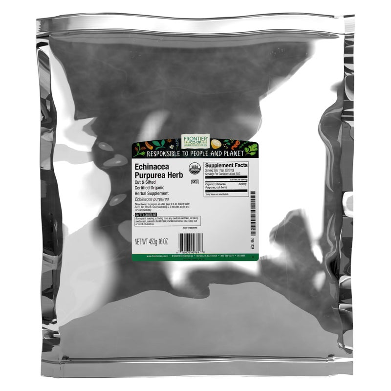 Frontier Co-op Organic Echinacea Purpurea Herb, Cut and Sifted - Kosher | 16 Ounce (Pack of 1) - Image 1